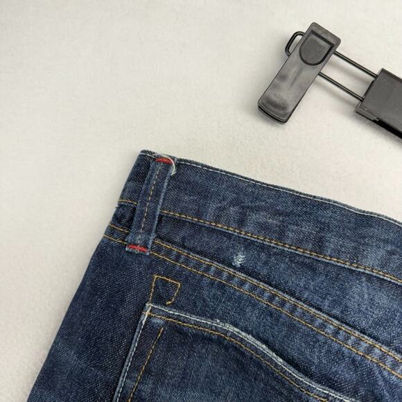 Under Two Flags Jeans Men's 30 Blue Selvedge Denim Dark Wash Whisker Button Fly - Picture 10 of 15